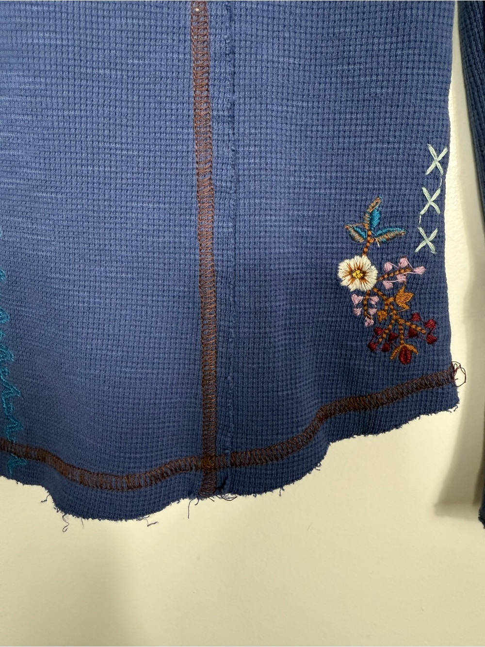 Sundance Fayette Floral Henley Thermal Cotton Longsleeve Top Small - Picture 6 of 7